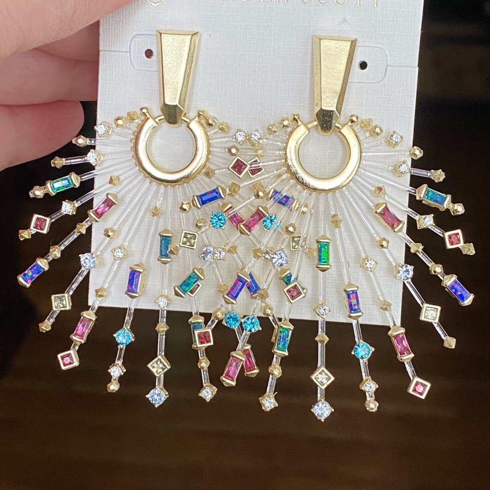 NWT Kendra Scott Fabia earrings in Gold/Jewel tone